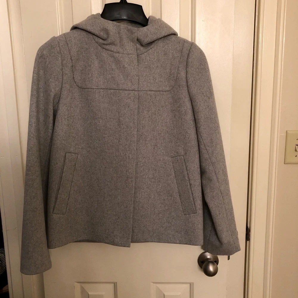 J. Crew Melton Wool Light Gray Jacket - Picture 3 of 7